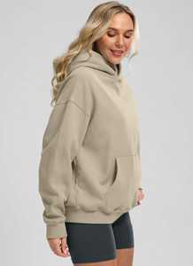 ARKE ENTERPRISES Sudadera Casual para Mujer, Hombros Caídos, Capucha, Talla Grande, Manga Corta, Mezcla de Algodón, Impresión Personalizada, Ecológica - Product Image 3