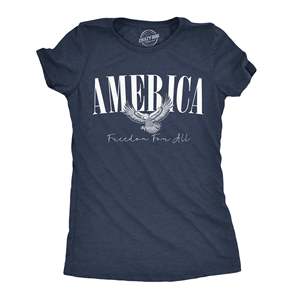 T-shirt Streetwear America Freedom pour femmes, toutes tailles du XS au 4XL, coton léger et respirant, coupe ajustée, version courte - Product Image 1
