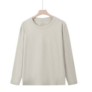 Camiseta de Manga Larga de Algodón Puro de 230 g, Precio de Fábrica de Bangladesh y China, Cuello Redondo, Corte Holgado - Product Image 5