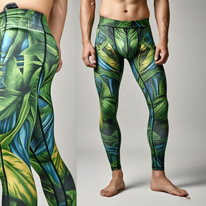 Bodybuilder Sublimation Leggings Hommes Jungle Graphic Print Compression Legging Workout Fitness Wear Sublimation Pantalon Hommes - Product Image 5