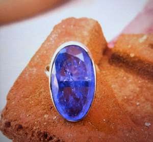 Anillo hecho a mano de tanzanita de Plata de Ley 925 hermoso anillo de mujer. - Product Image 3