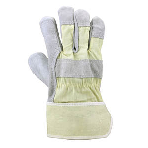 Gants de travail en cuir de sécurité de protection des mains en cuir fendu de vache robuste pour le travail de construction - Product Image 5