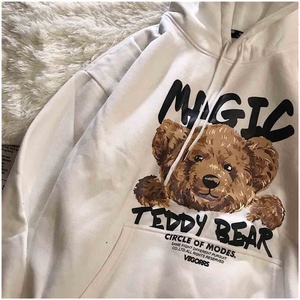 Sudadera con capucha para parejas, de algodón 100%, con estampado de dibujos animados, oso polar, talla grande, Primavera - Product Image 2