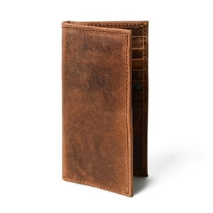 Portefeuille long en cuir de vachette pleine fleur pour homme, blocage RFID, porte-cartes fin - Product Image 2