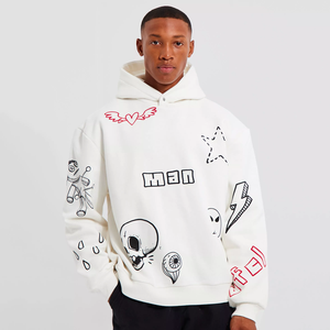 เสื้อมีฮู้ดสำหรับผู้ชายพิมพ์ลายดิจิทัลสำหรับฤดูหนาวเสื้อผ้าแนวสตรีทหลากสีสำหรับการฝึกออกกำลังกายในยิม - Product Image 1