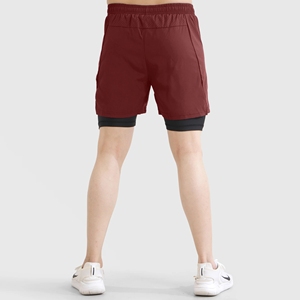 2025 Summer Double <b>Layer</b> Men's Sports Shorts Custom Gym Shorts for Yoga & Running Loose Casual Comfort Solid Pattern Wholesale - Product Image 4