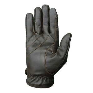Gants d'équitation d'hiver en cuir véritable rétro jaune écran tactile séchage rapide unisexe équitation protection doigt complet vente en gros - Product Image 6