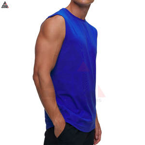 Camiseta sin Mangas Casual de Alta Calidad para Hombre, Tejida en Algodón/Fibra de Bambú, Transpirable, Corte Ajustado, MOQ Bajo, Ropa Deportiva, Mejor Venta - Product Image 3
