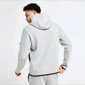 OEM Design Men's Tech Fleece <b>Maternity</b> Plus Size Tracksuit Full Zip <b>Hoodie</b> Joggers Sweatpants Heather Grey 100% Cotton Winter - Product Image 4