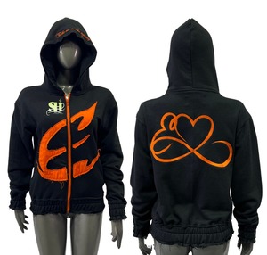 เสื้อฮู้ดแฟชั่นสำหรับผู้หญิงเสื้อฮู้ดเอวลอยแบบตัดเย็บด้วยซิปเฟรนช์เทอร์รี่มีรอยเย็บปักแบบขาดจาก USA - Product Image 1