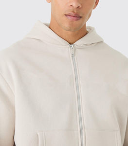 Sudadera con Capucha Personalizada, Estampada o Lisa, Ecológica, para Hombre, Color Sólido, Cierre Completo, Talla Grande, 100% Algodón, Ropa Casual de Invierno - Product Image 2