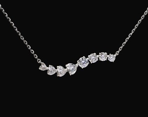 สร้อยคอเพชรแฟนซีสีโรสโกลด์เหลืองทอง CVD VS E F 10K 14K 18K ลายเทพเจ้าแห่งสีขาว - Product Image 2