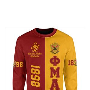 เสื้อสเวตเตอร์คอกลมของผู้ชายปักลายพี่น้องผ้าฟลีซผ้าฝ้ายโพลีเอสเตอร์ระบายอากาศขนาดพิเศษมหาวิทยาลัย - Product Image 4