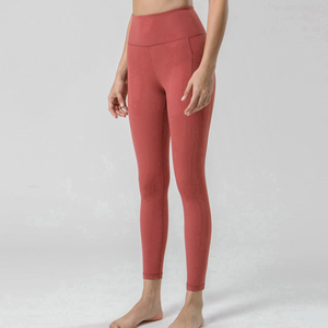 Leggings de fitness anti-rides de qualité supérieure pour femmes haut tendance tenue décontracté sans couture taille haute fermeture à cordon solide - Product Image 3