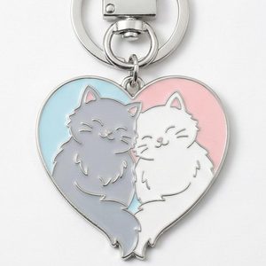 Porte-clés rotatif en alliage de zinc, motif chat, style vintage, avec carte en papier, vente en gros sur mesure - Product Image 3