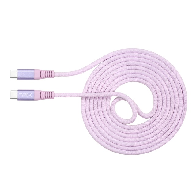 Factory 100W C-C Super Fast Charging Type-C to Type-C Cable with Cotton Braid and PVC Jacket for Android Phones