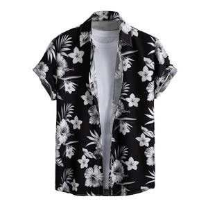 Men's Summer <b>Short</b>-<b>Sleeved</b> Button-Down Blouse 3D Printed Flowers and Plants Covered Button Closure Beach Tops Clothes - Product Image 6