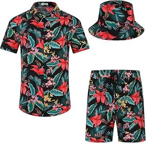 Ensemble 2 pièces pour homme, chemise et short en coton et lin, style plage, été, pantalon en lin pour homme, tissu tricoté, décontracté, gaufré - Product Image 3