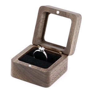 กล่องใส่แหวนไม้รักษ์โลก ทำจากไม้ธรรมชาติแท้ สไตล์เรียบง่าย สำหรับแหวนวินเทจ จากงานฝีมือทำมือ - Product Image 2