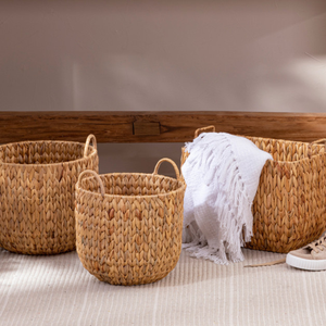 Hot Selling Vecraft Modern Sustainable Multifunction Rectangle Baskets Vietnamese Hyacinth <b>Storage</b> Bucket Set Laundry Boxes Bins - Product Image 6