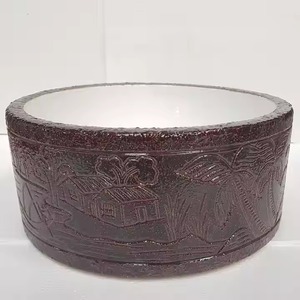 Brown Round Table Top Ceramic Basin Hot Sale New Arrival Hand Art Washbasin Bowl Round Counter Bathroom Basin Vanity Sink - Product Image 6