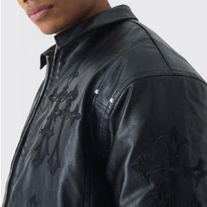 Chaqueta Varsity de Cuero para Hombre, Invierno, Cuello Alto, Impermeable, Transpirable y de Secado Rápido, Gran Venta - Product Image 4