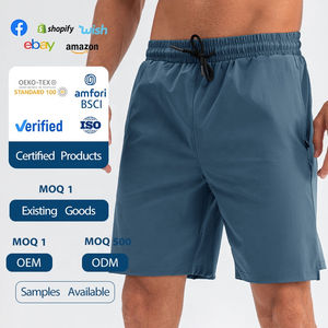 Pantalones cortos deportivos transpirables de secado rápido para hombre con logotipo personalizado, entrenamiento físico informal, tira reflectante, diseño de impresión sólida, LICRA - Product Image 5