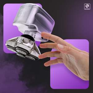 Afeitadora Eléctrica Facial para Hombre, Recortadora Inalámbrica Impermeable con Estuche de Viaje, Triple Cuchilla, IPX7, Lavable, Mini Afeitadora Eléctrica - Product Image 1