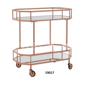 Table à 3 niveaux en bois de manguier massif marron et métal avec roue pour salon et bureau à la maison - Product Image 2