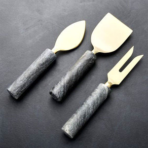 Rebanador de mantequilla pulido, esparcidor de queso con mango de hoja dorada, vajilla de acero inoxidable Chapado en plata real, nuevo diseño - Product Image 6