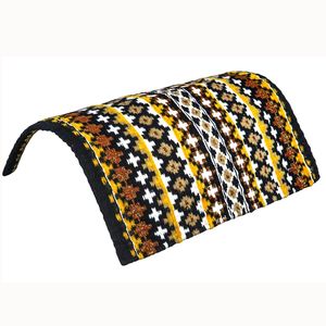 Manta de sillín de lana colorida duradera de suministro directo de fábrica OEM personalizable para espectáculo occidental tejido a mano con forro de polialgodón - Product Image 3