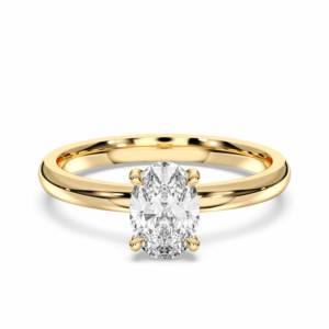 Juego de puntas de diamante de forma ovalada y redonda de moissanita de 1,17 quilates de quilates, anillo de compromiso solitario hecho en plata para mujer - Product Image 5