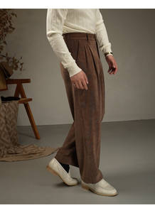 Pantalon décontracté mi-taille pour homme, coupe droite, léger, en spandex/coton, teint en pièce, lavage coloré d'été - Product Image 6