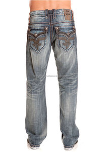 Vaqueros básicos de mezclilla con bolsillo trasero bordado personalizado de alta calidad - Product Image 2