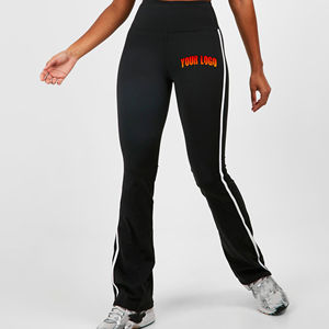 Custom <b>LOW</b> MOQ Nylon Flare Wide Leg Yoga <b>Leggings</b> Women Elastic <b>Waist</b> Gym Sports Flared Yoga Pants Gym Fitness Yoga <b>Leggings</b> - Product Image 4