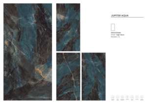 Carreaux en porcelaine émaillée haute brillance Jupiter Aqua, design italien, solides et modernes, pour salles à manger, villas, intérieurs, chambres, adhésif facile - Product Image 2