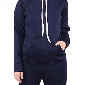 Conjunto Deportivo Informal para Mujer, Sudadera con Capucha Negra Sólida y Pantalones Deportivos Ajustados de Felpa Suave para Uso Diario - Product Image 5