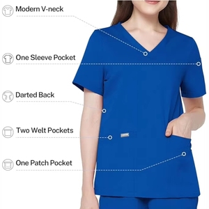 Scrubs uniformes ensembles col montant uniformes d'hôpital Medic Scrubs infirmière Top Joggers Scrubs costume porter Slim Fit infirmière uniforme - Product Image 2