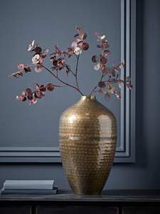 Florero de mesa antideslizante, florero de diseño Floral de latón macizo hecho a mano de estilo bohemio para centro de mesa hecho en La India - Product Image 2