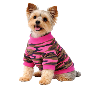 Sudadera Rosa con Estampado de Camuflaje para Perros, Suéter de Forro Polar Suave para Perros Pequeños, Ropa Moderna y Acogedora para Mascotas con Diseño Elástico - Product Image 1