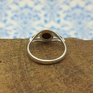 Premium 925 Sterling Silver Women's Diamond Stone Ring with Natural <b>Sandstone</b> Cabochon for Wedding or Gifts - Product Image 2