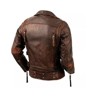 Vestes en cuir traditionnelles pour hommes Vestes de motard Vestes en cuir personnalisées - Product Image 4