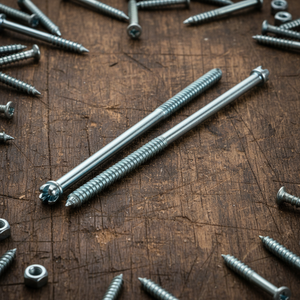 Tornillos para Madera de Doble Extremo, Cabeza Ranurada, Clase 4.8 y 6.8, Acero al Carbono Zincado, Estándar DIN, Marca PDC - Product Image 1