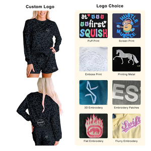 Conjuntos de Sudadera y Pantalones Cortos Sublimados Personalizados, Conjunto Deportivo de Pantalones Cortos para Mujer, Conjunto de Pantalones Cortos Femeninos con Estampado al por Mayor - Product Image 5