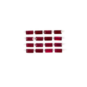 Rubis naturels de Bangkok, baguettes calibrées 4x8mm et 5x10mm, taille brillante ovale coussin, couleur jaune gemme, finition dorée à facettes - Product Image 2