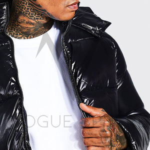 Chaquetas de Invierno para Hombre de Alta Calidad, de Cuero y Lona, con Cuello Alto, Cierre de Cremallera, Logotipo Frontal, Estilo Urbano, Transpirables - Product Image 6