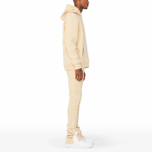 Conception personnalisée de haute qualité Ensemble de survêtements évasés en sérigraphie deux pièces Ensemble de survêtements évasés en coton lourd pour hommes - Product Image 3