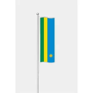 Drapeau du Rwanda 3x5 pieds pour l'extérieur, imprimé numériquement sur soie et polyester avec mât en aluminium - Product Image 1