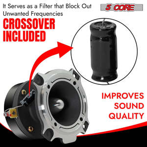 Par de Altavoces Tweeter de 5 Núcleos para Auto, 600W Pico, 3.5 Pulgadas, Super Bullet, para Sonido de Carro - Product Image 5