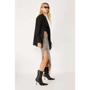 Leopard Print <b>Midi</b> <b>Skirt</b> with <b>Slit</b> - Product Image 5